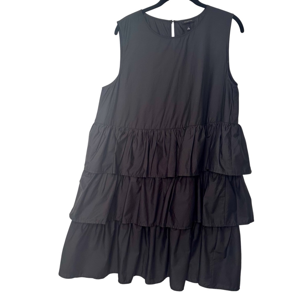 Who What Wear Black Sleeveless Ruffled Dress Size Large. NWT